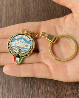 Kuwait logo key chain in gold color
