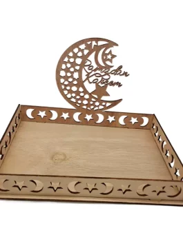 Custom wooden Eid table dessert tray