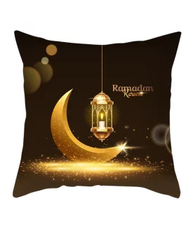 Ramadan crescent moon islamic cushion cover